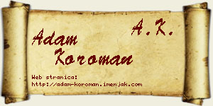 Adam Koroman vizit kartica